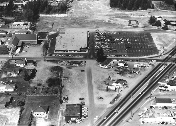 1959 aerial photo of the property and intersection